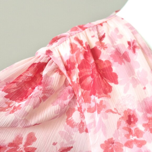 Versona Pink Rose Floral Knee-Length V-Neck Balloon Coquette Dress Extra Small - Picture 5 of 11